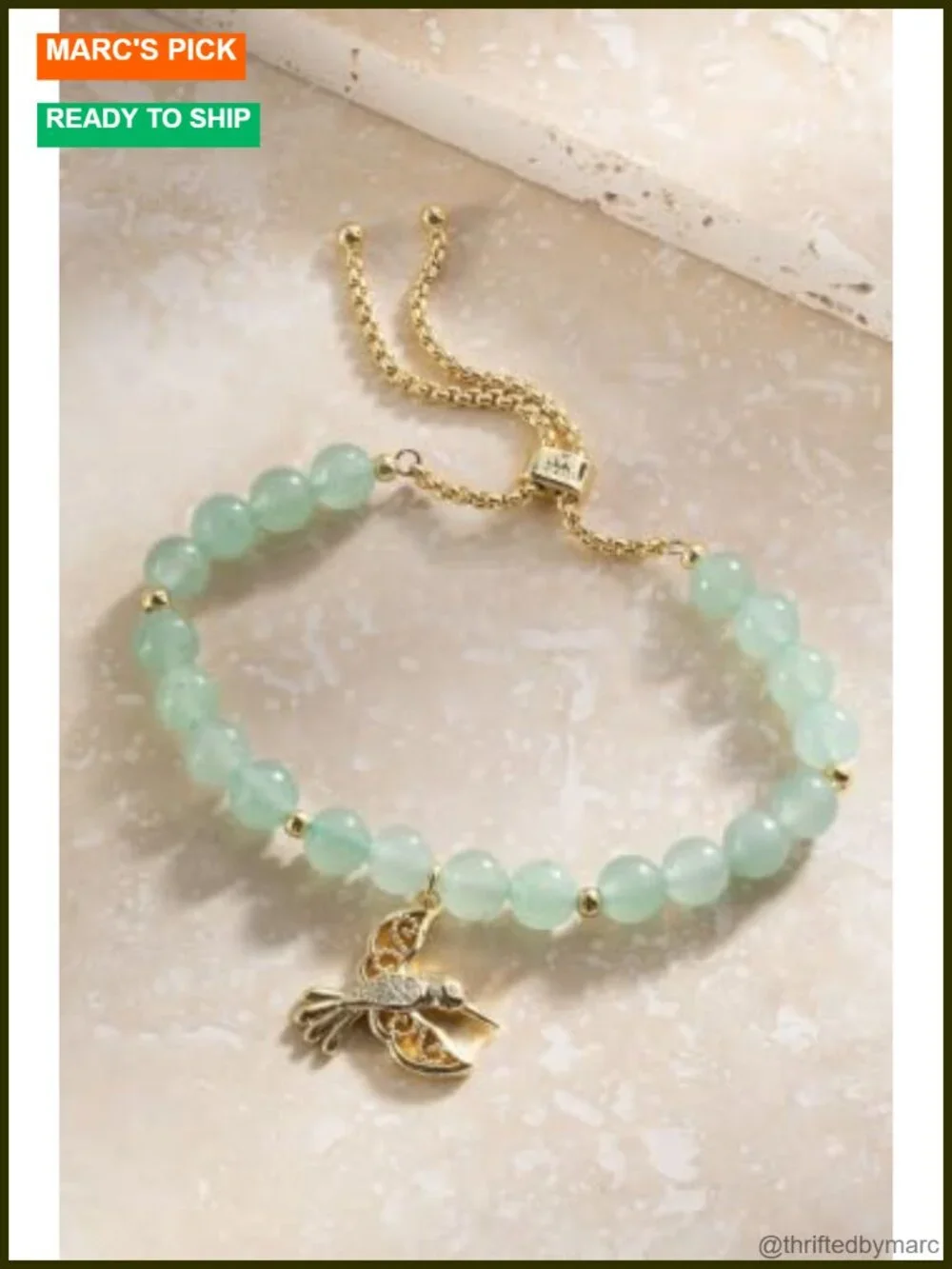 Hummingbird Gemstone Bolo Bracelet Stretch Women's Jewelry